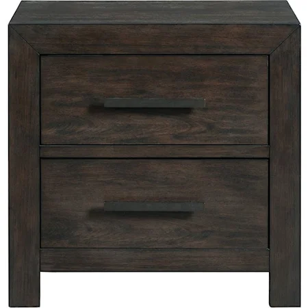 Casual 2-Drawer Nightstand with USB Charging Port